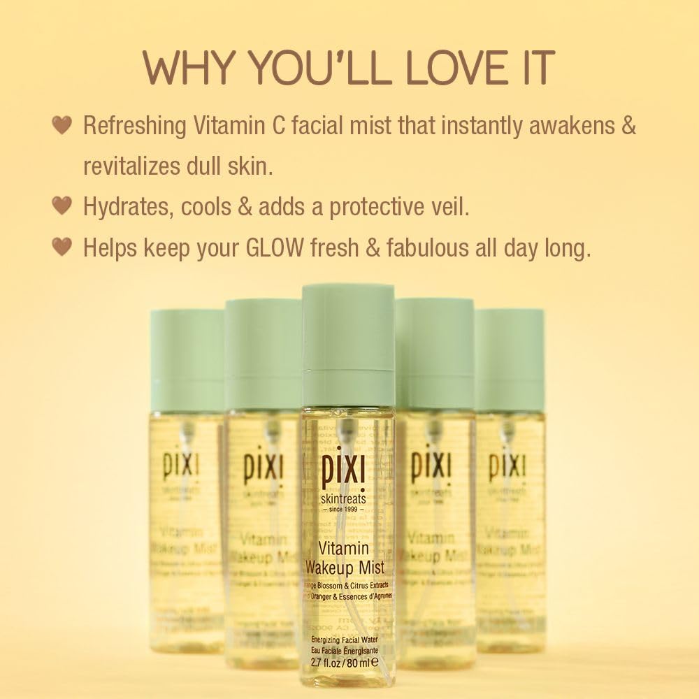 Pixi Vitamin-C Wakeup Mist | Helps Cool, Refresh, and Wake Up Skin | Adds Hydration | Boosting Treatment Toner | 2.7 fl oz / 80ml - Image 3